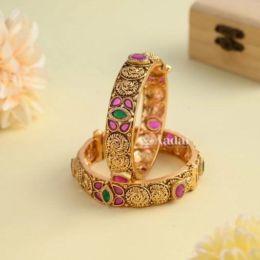 Kemp Floral Antique Kada Bangle