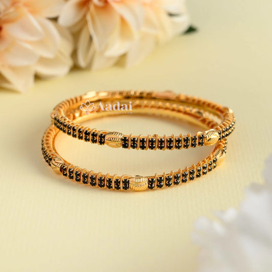 Filigree Black Stone Bangle