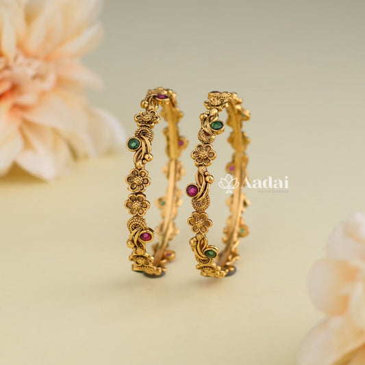 Fleek Floral Simple Antique Kids Bangle