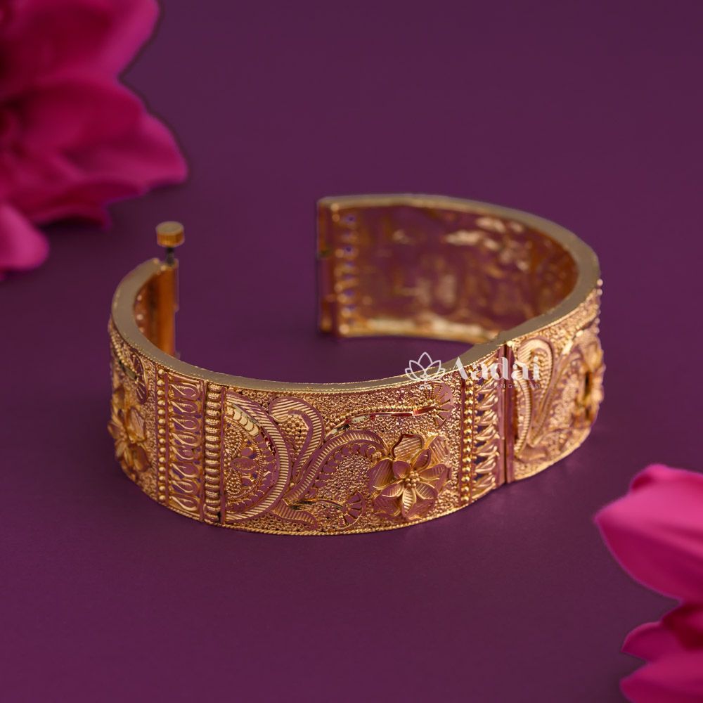Floral Micro Plating Bridal Kada Bangle