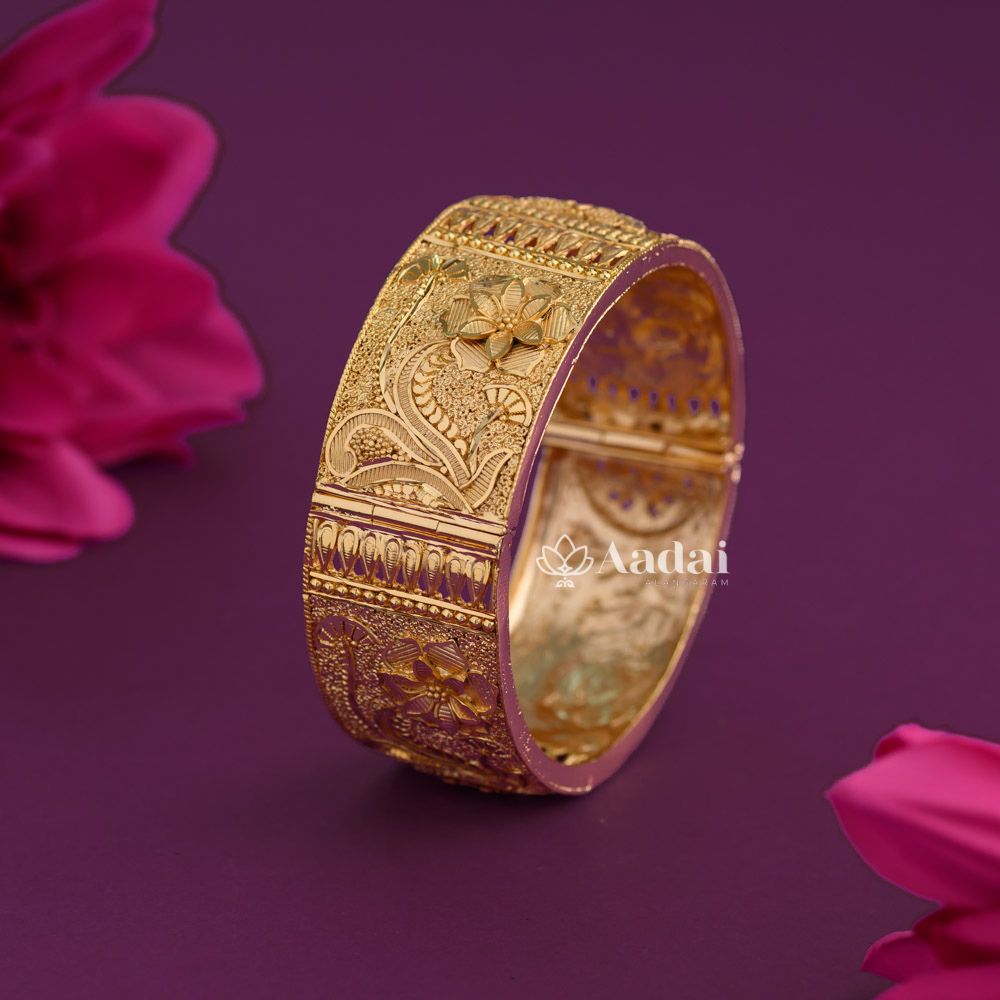 Floral Micro Plating Bridal Kada Bangle