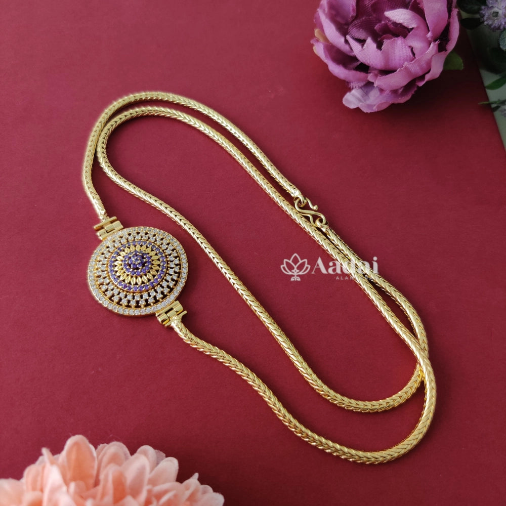 Classic Designer Mugappu Chain - Purple