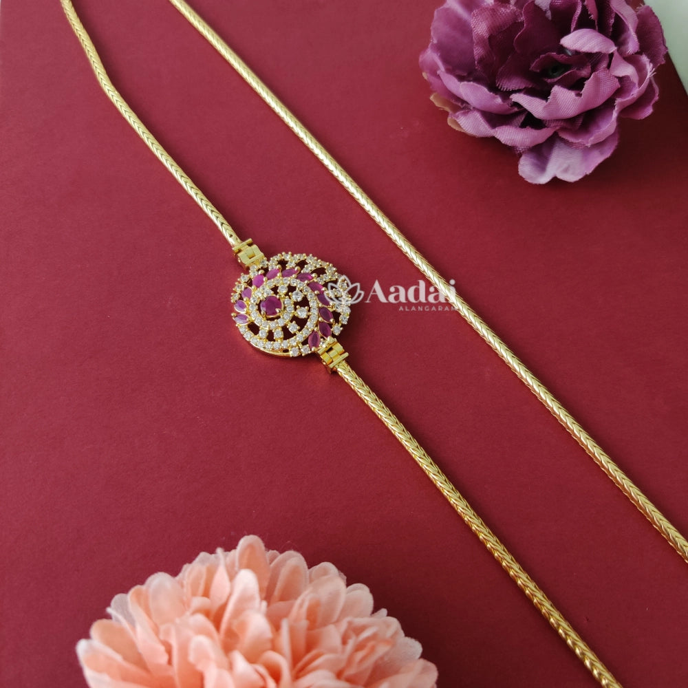 Floral Ad pendant Mogappu chain