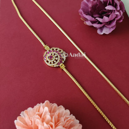 Floral Ad pendant Mogappu chain