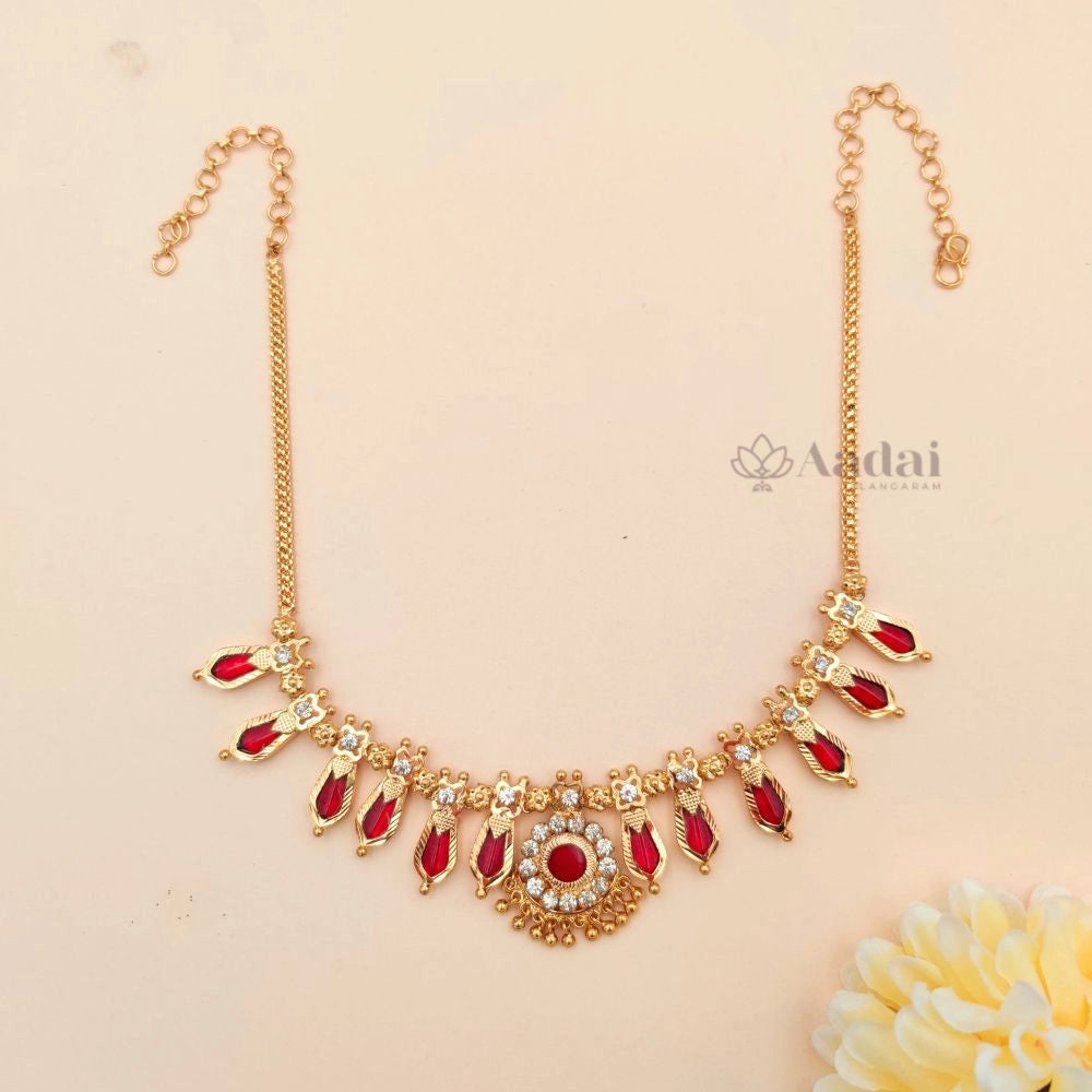 Palakka Nagapadam Necklace - Red