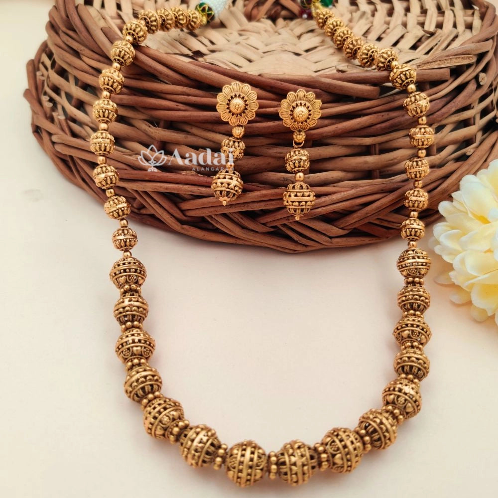 Round Antique Bead Mala