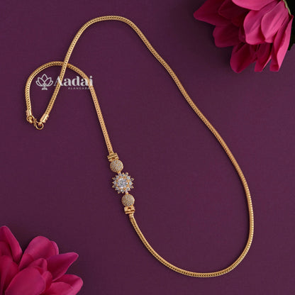 White Floral Mugappu Chain