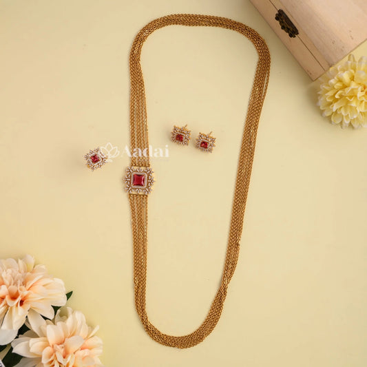 Chandraharam Combo Set - Red Stone