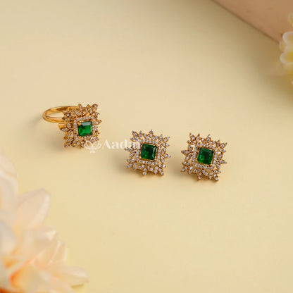 Chandraharam Combo Set - Green Stone