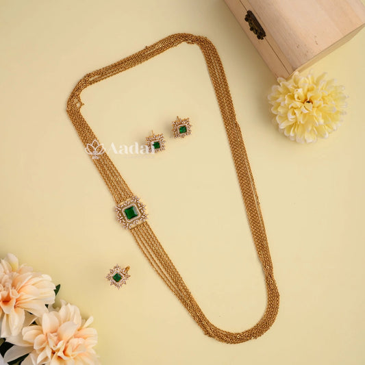 Chandraharam Combo Set - Green Stone