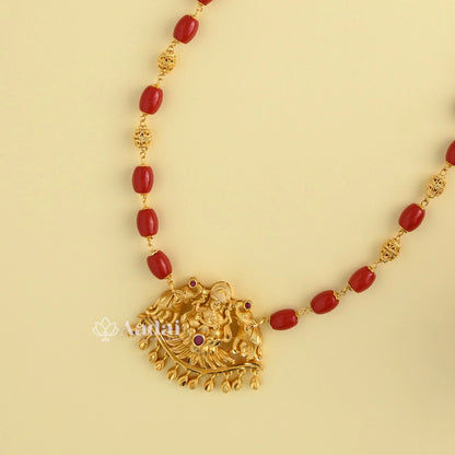 Gracious Lakshmi With Coral Bead Chain
