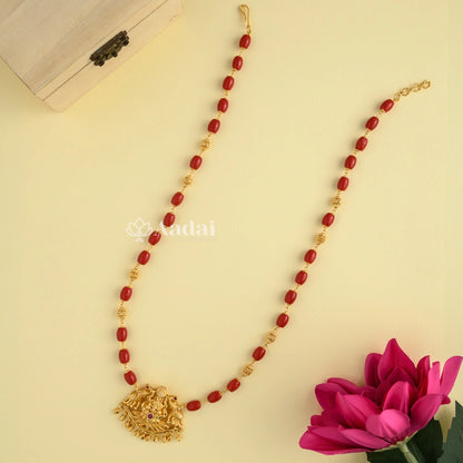 Gracious Lakshmi With Coral Bead Chain