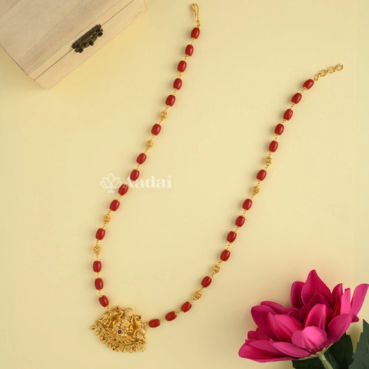 Gracious Lakshmi With Coral Bead Chain