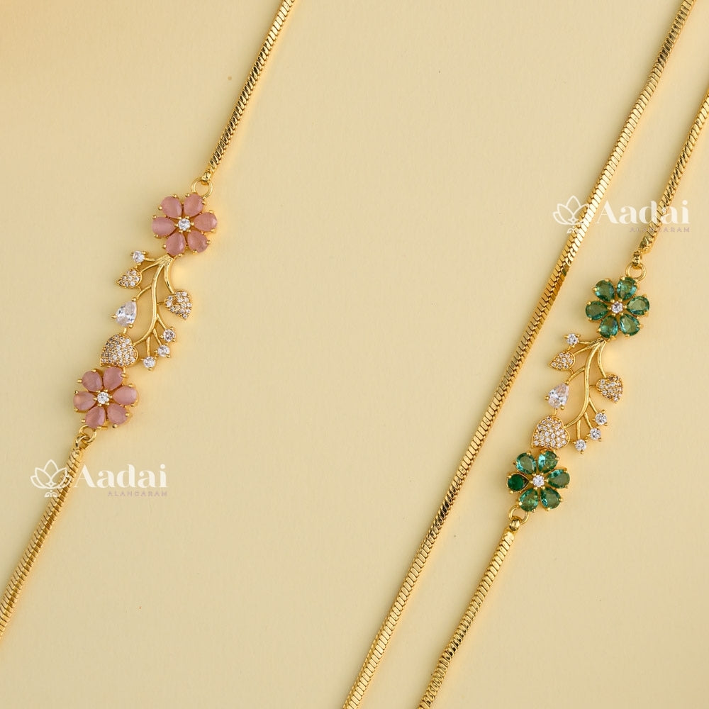 Plumeria Floral Mugappu Chain