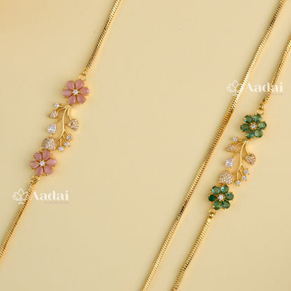 Plumeria Floral Mugappu Chain