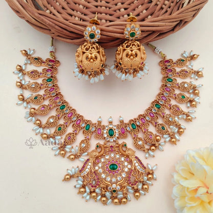 Gorgeously crafted guttapusulu non idol Bridal Necklace