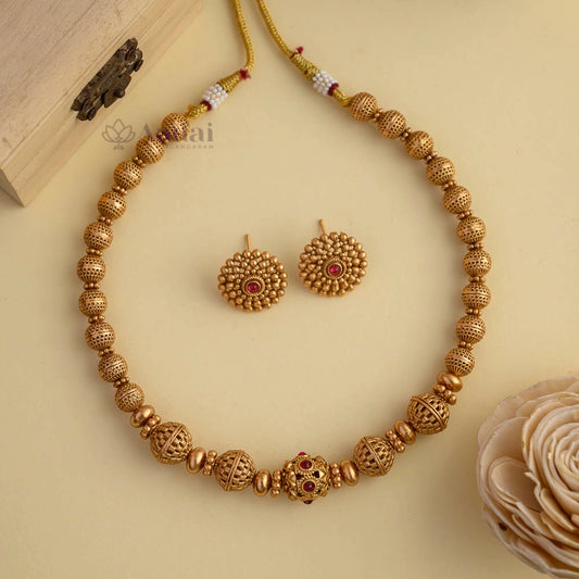 LUSTROUS GOLD LOOK ALIKE MALA SET