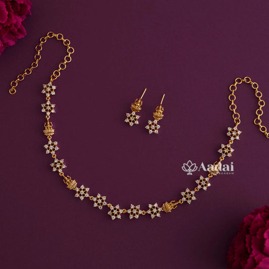 Elegant diamond replica lakshmi necklace