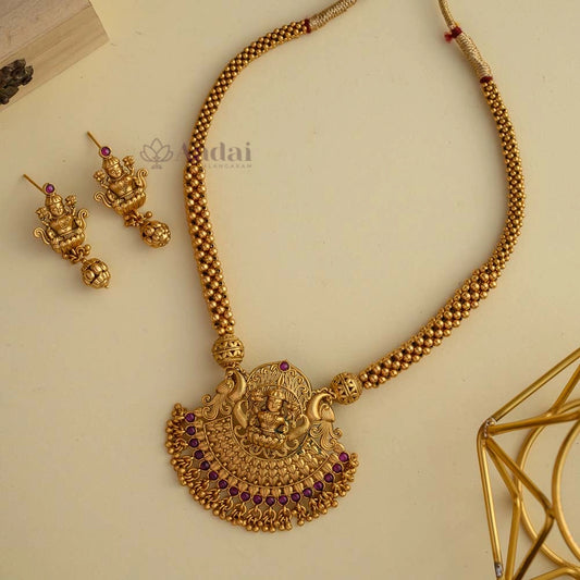 GRACIOUS LAKSHMI MID NECKLACE - Ruby