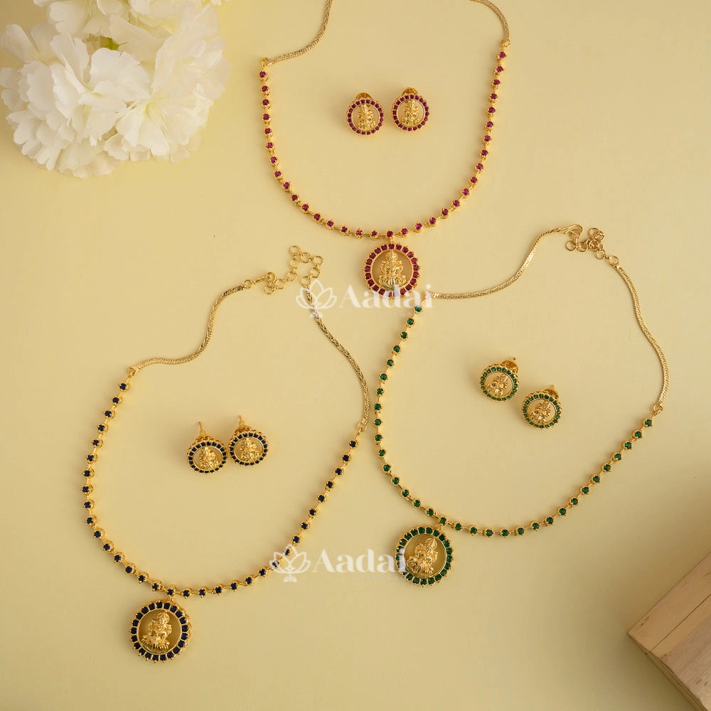 Sparkling Gold Lakshmi Necklace