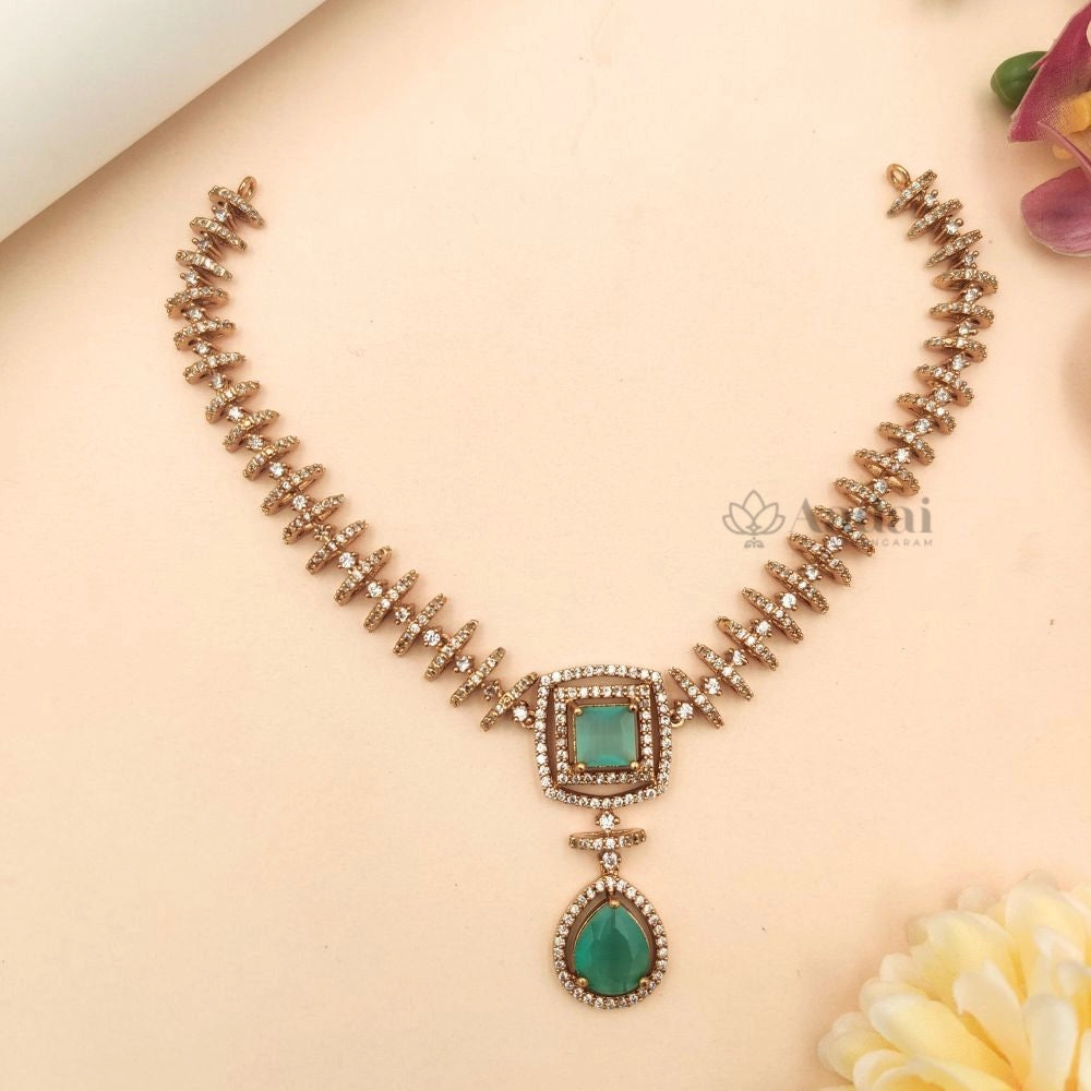 Sparkling AD Necklace - Mint