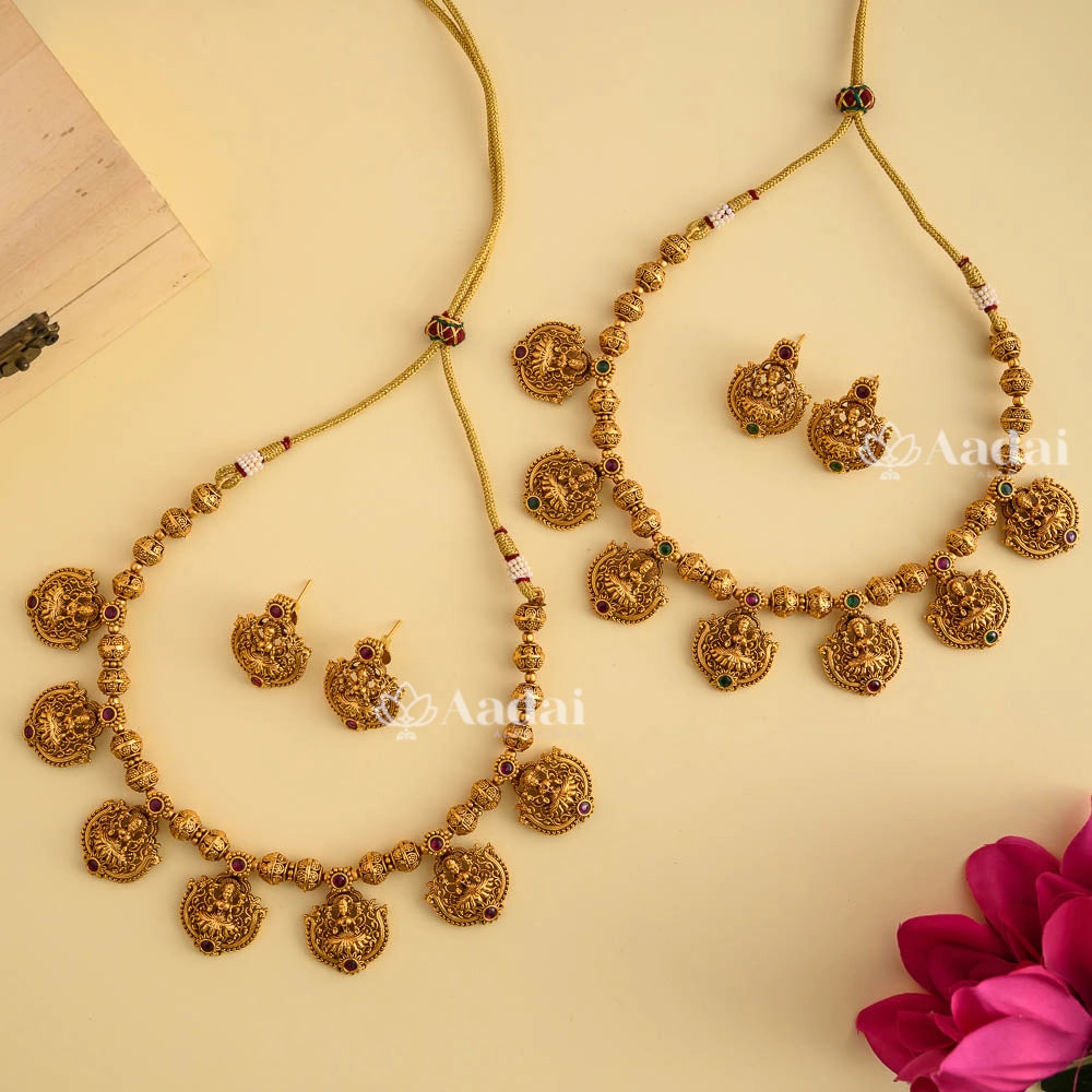 Elegant Lakshmi Drop Necklace