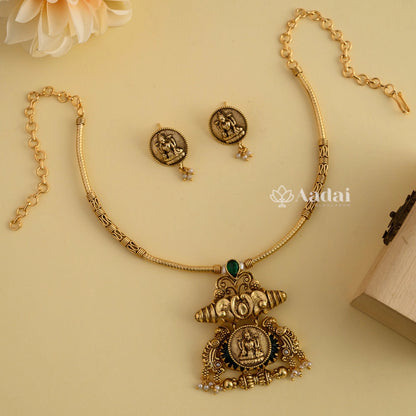 Elegant Lakshmi Kanthi Necklace - Green