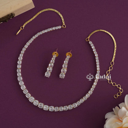 Cubic Zirconia Star Cut Diamond Necklace 