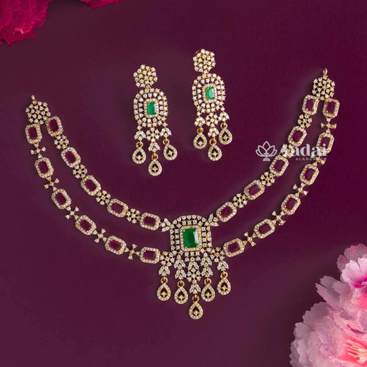 Imperial Sparkling Double Layer AD Necklace