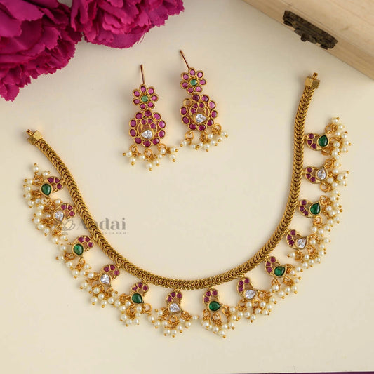 Classic Kemp Peacock Attigai Necklace