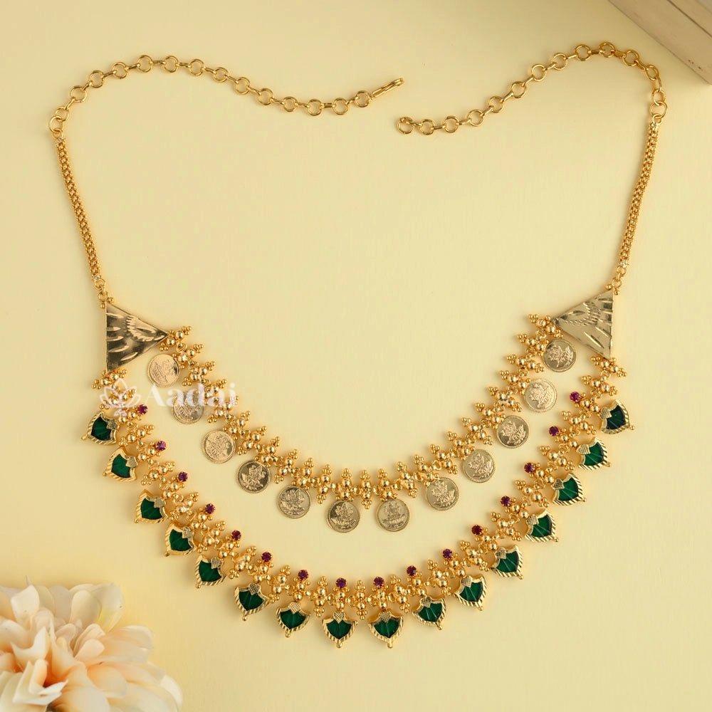 Kerala Style Palakka Double Layer Necklace 