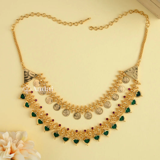 Kerala Style Palakka Double Layer Necklace 