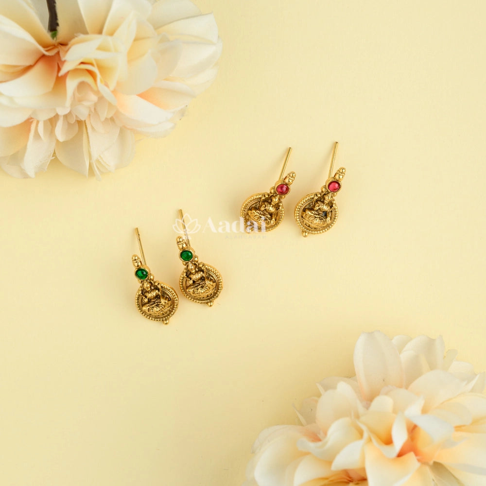 Crimson Beaded Lakshmi Necklace 