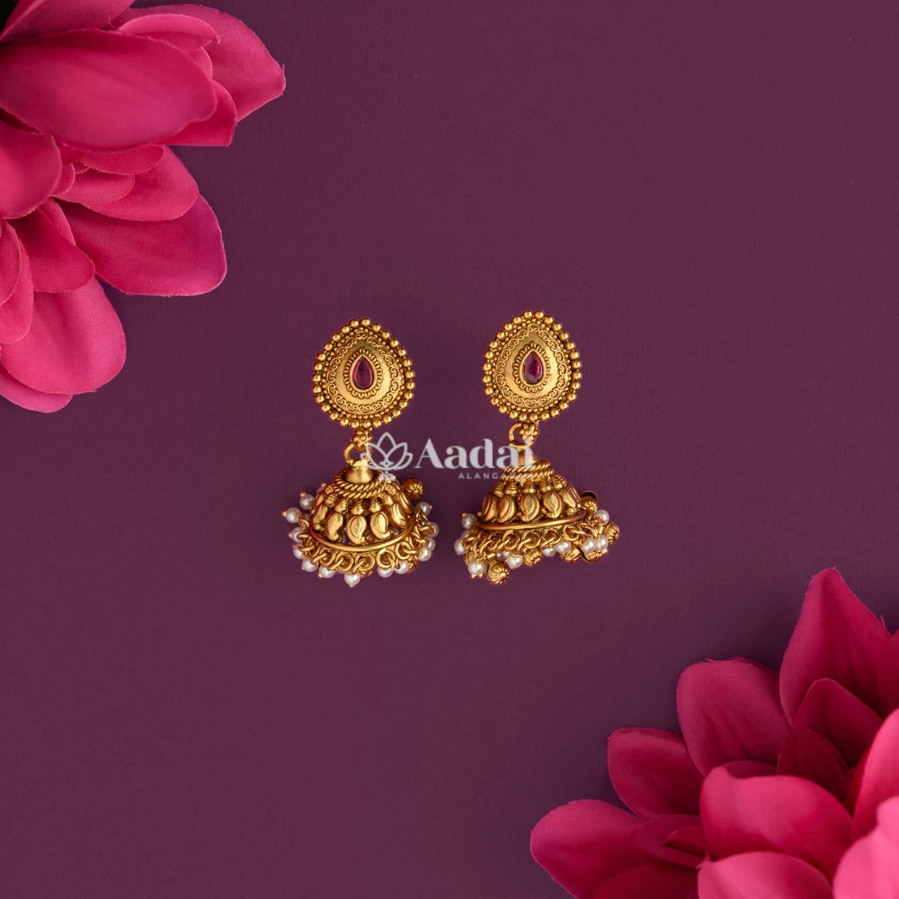 Paisley Choker Necklace Set -Pearl