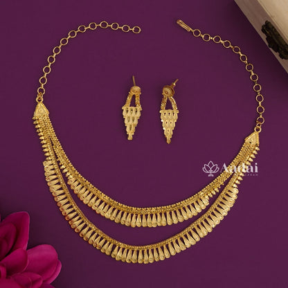 Alluring Layered Gold Plated Forming Necklace