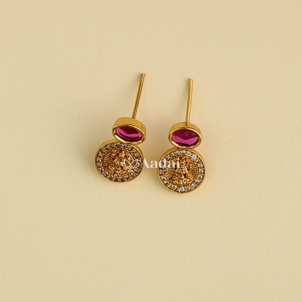 Heritage Lakshmi Coin Necklace - Ruby