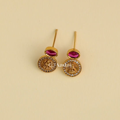 Heritage Lakshmi Coin Necklace - Ruby