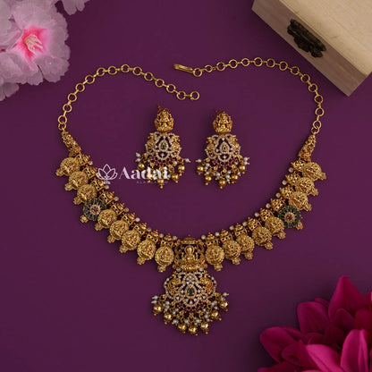 Elaborately Nakshi Kasu Necklace