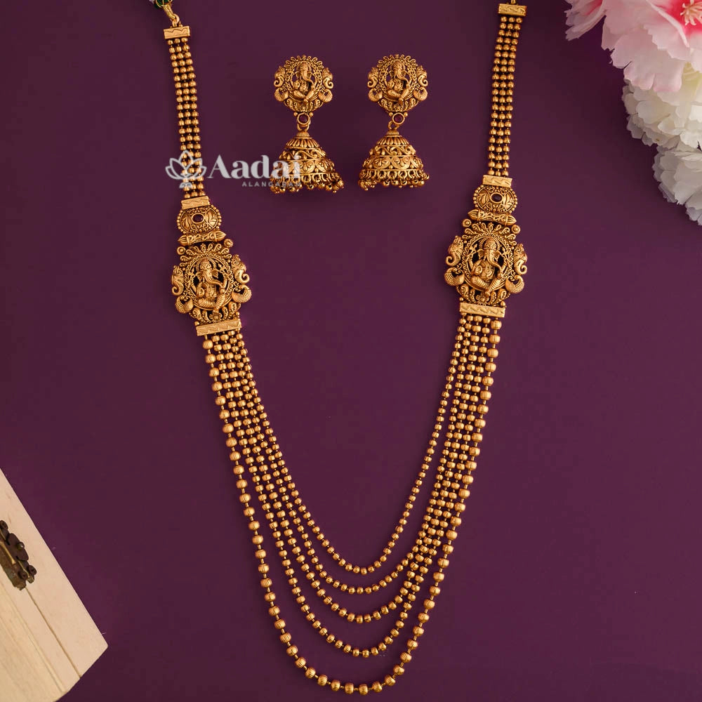 Celestial Vinayagar Layer Mala Set - Ruby