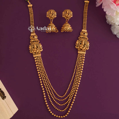 Celestial Vinayagar Layer Mala Set - Ruby