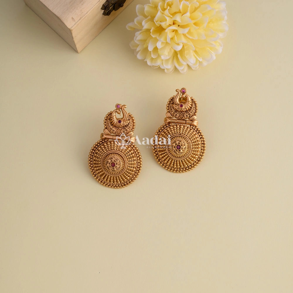 Intricate Design Chakkra Haram - Ruby