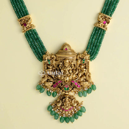 Antique Lakshmi Jadau Mandapam Beaded Haram