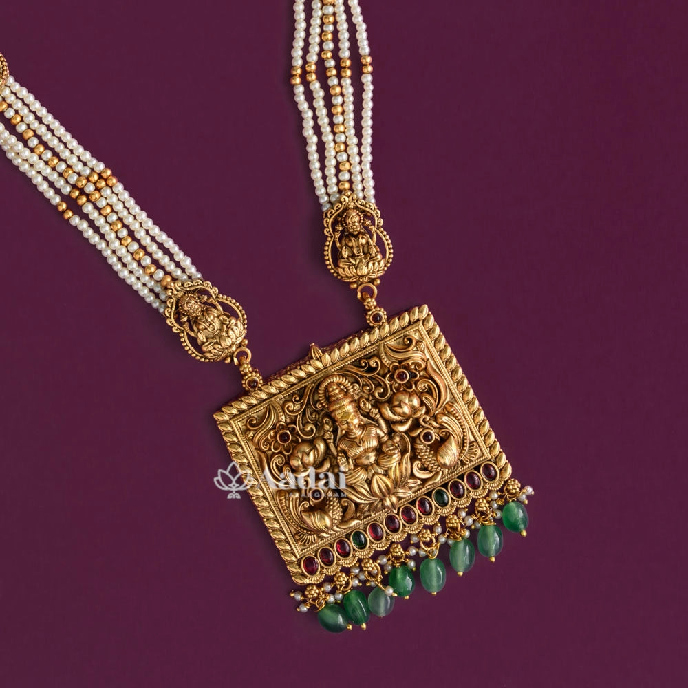 White Beaded Lakshmi Rani Haram