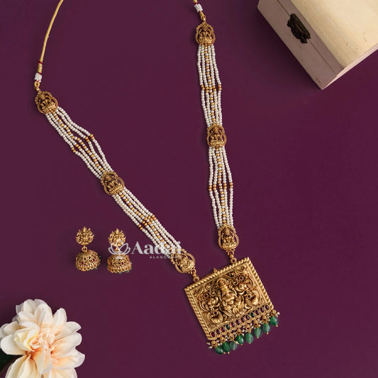 White Beaded Lakshmi Rani Haram