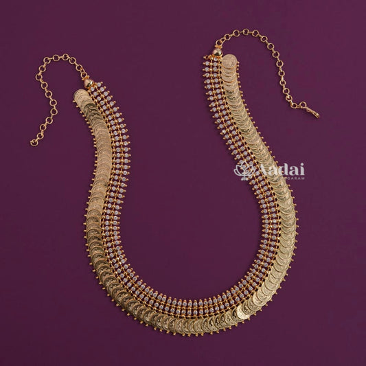 Classic Kasu Malai With Double Layer Stone