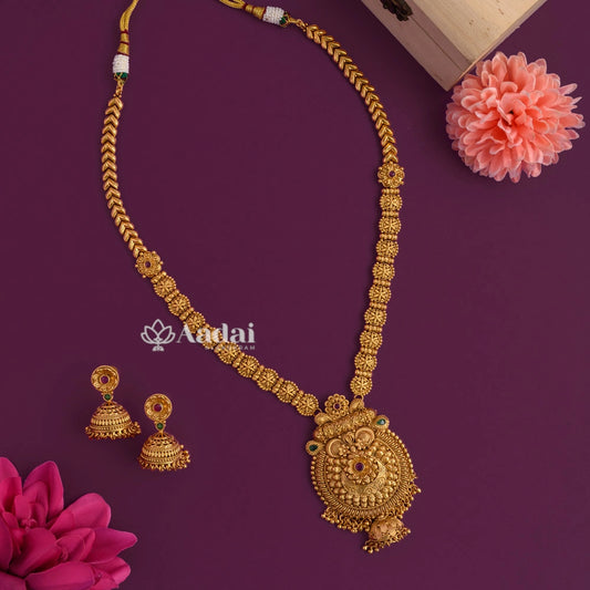 Non Idol Floral Antique Gold Look Alike Haram