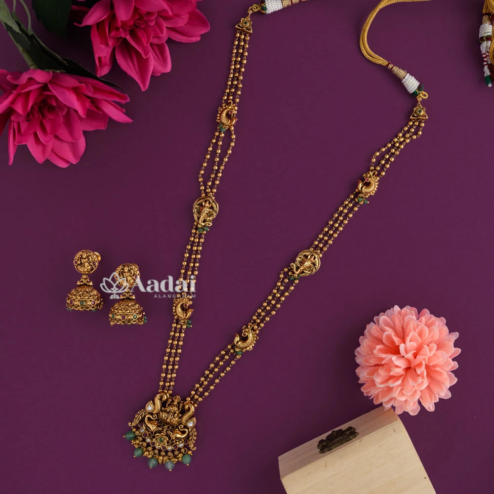 Divine Lakshmi Layer Pendant Haram Chain – Aadai Alangaram
