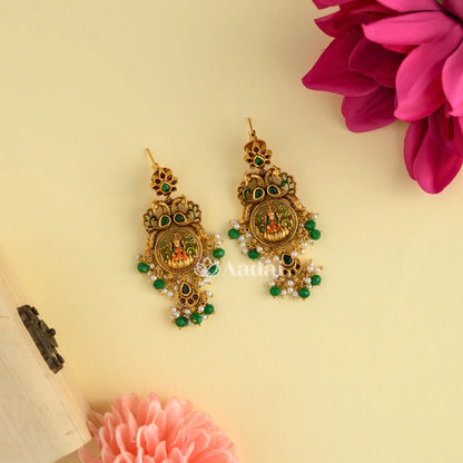 Intricately Designed Lakshmi Antique Enamel Haram