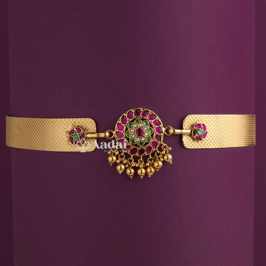 Quintet Floral Pendant Hip Belt / Oddiyanam 