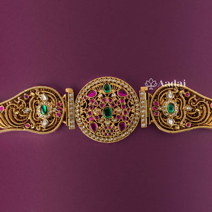 Prodigious Floral Antique Hip Belt / Oddiyanam